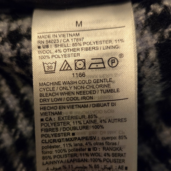 Old Navy Blue & White Houndstooth Coat NWT - Picture 11 of 13